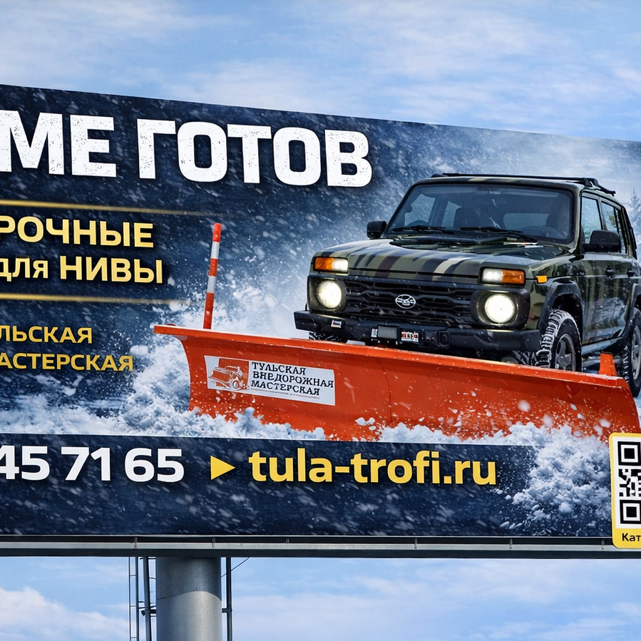 Отвал для снега на Нива 2121, 21213, 21214, Урбан, Легенд