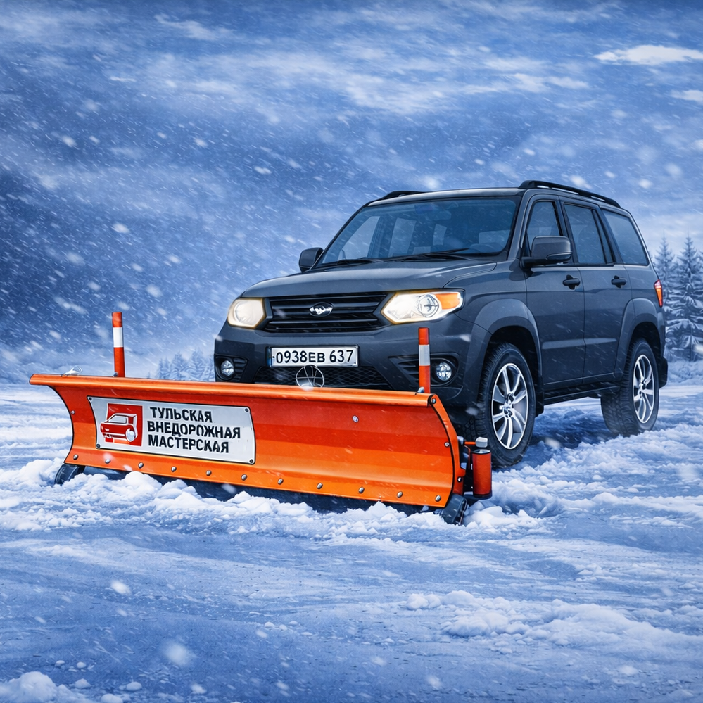 Отвал для снега на стандартный автомобиль серии УАЗ-3163 Патриот (УАЗ-Patriot)